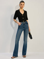 Düğmeli Örgü Bluz