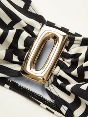 Geometrik Desenli İki Parçalı Mayo Takımı