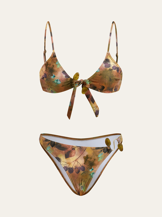 Çiçek Desenli Bikini Takımı