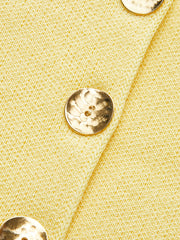 Kolsuz Kare Yaka Düğmeli Üst, Yırtmaçlı Etek