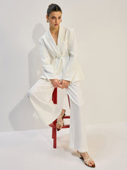 Geniş Kesim Kemerli Ceket