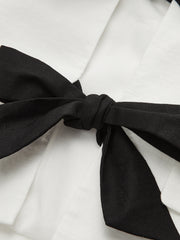 Kemerli Pamuk-Keten Kısa Ceket