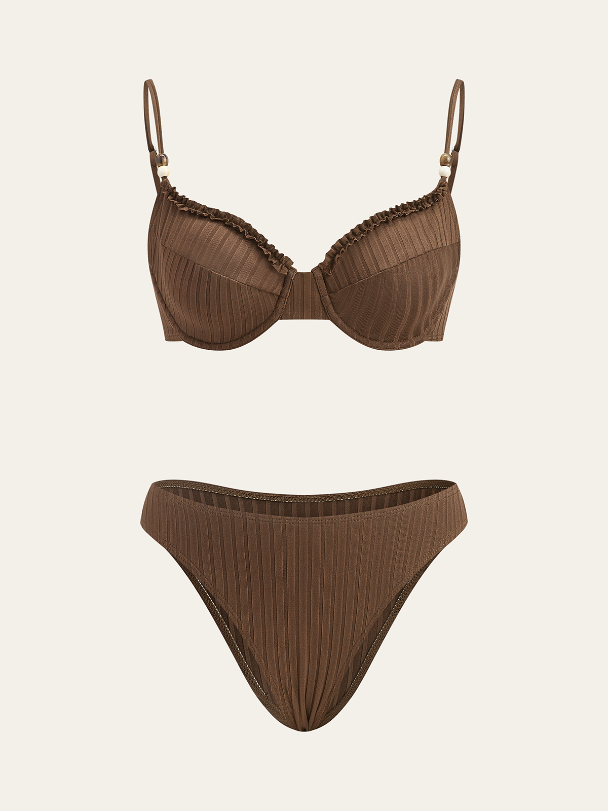 Fırfırlı Ribanalı Bikini Takımı