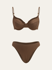 Fırfırlı Ribanalı Bikini Takımı