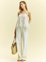 Yarı Şeffaf Nakışlı Bluz