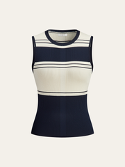 Kontrast Çizgili Triko Üst