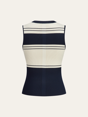 Kontrast Çizgili Triko Üst