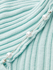 Düğümlü Triko Yüksek Yaka Üst