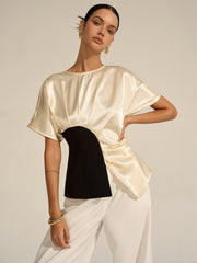 Asimetrik Renk Bloklu Üst