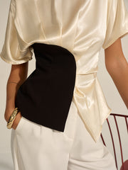 Asimetrik Renk Bloklu Üst