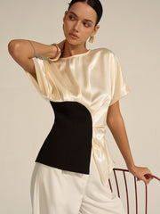 Asimetrik Renk Bloklu Üst