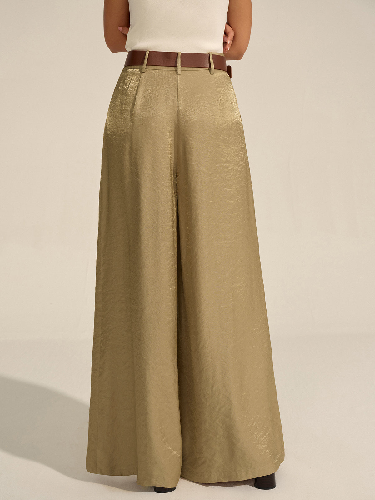 Kemerli Bol Paça Pantolon