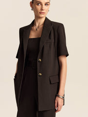 Bol Kesim Kısa Kollu Ceket