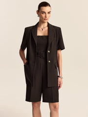 Bol Kesim Kısa Kollu Ceket