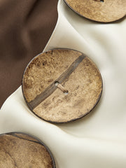 Asimetrik Boyun Bağlamalı Üst Büyük Düğmeli