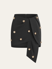 Asimetrik Metalik Dekoratif Etek