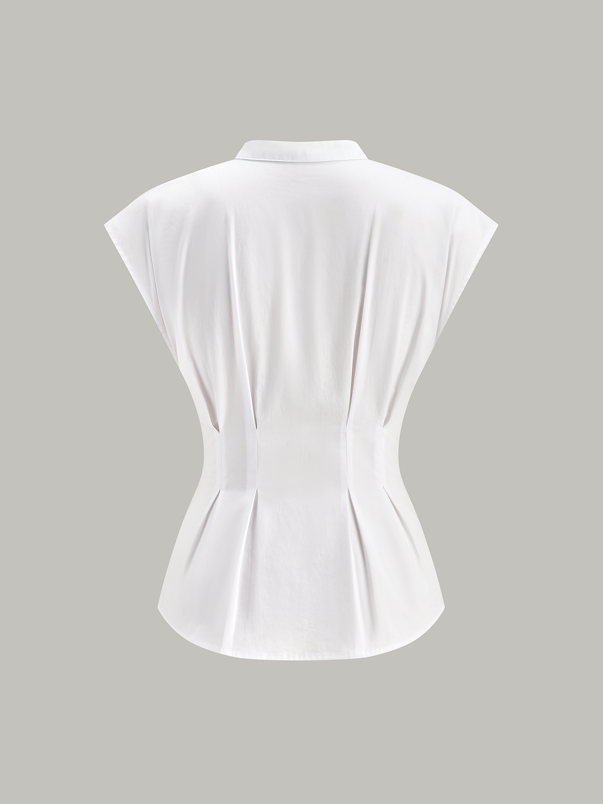 Mandarin Yaka Kısa Kollu Peplum Gömlek