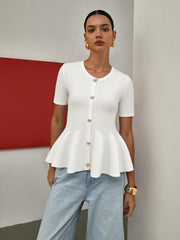 Kısa Kollu Volanlı Hırka