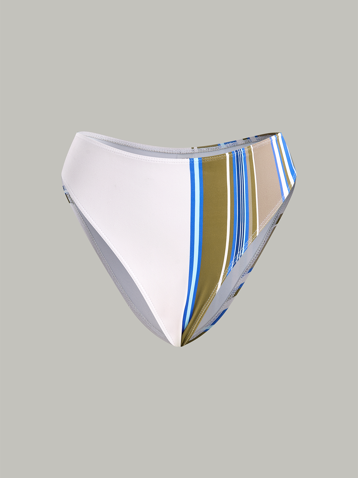 Renk Bloklu Çizgili Bikini Altı