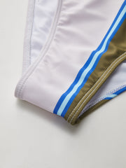 Renk Bloklu Çizgili Bikini Altı