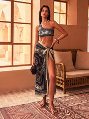 Desenli Tek Omuzlu Mayo Üstü