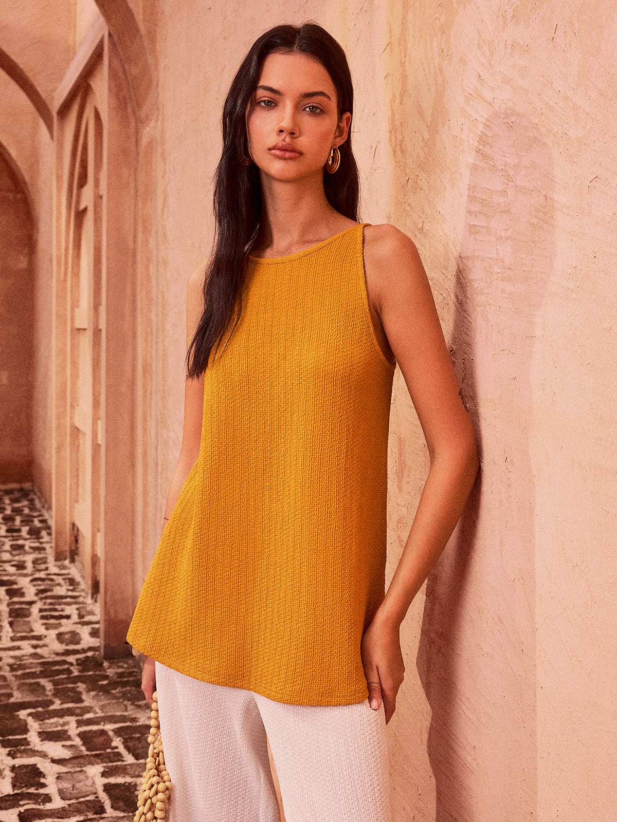Dokulu Bağcıklı Tank Top