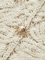 Pamuklu Dantel Bluz Kolsuz V Yaka