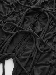 Dantel Kenarlı Yarı Şeffaf Korse Üst