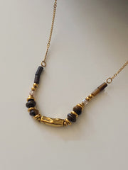 Altın Zincirli Kaplan Gözü Boncuklu Kolye