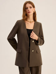 V-Yaka Düğmeli Ceket