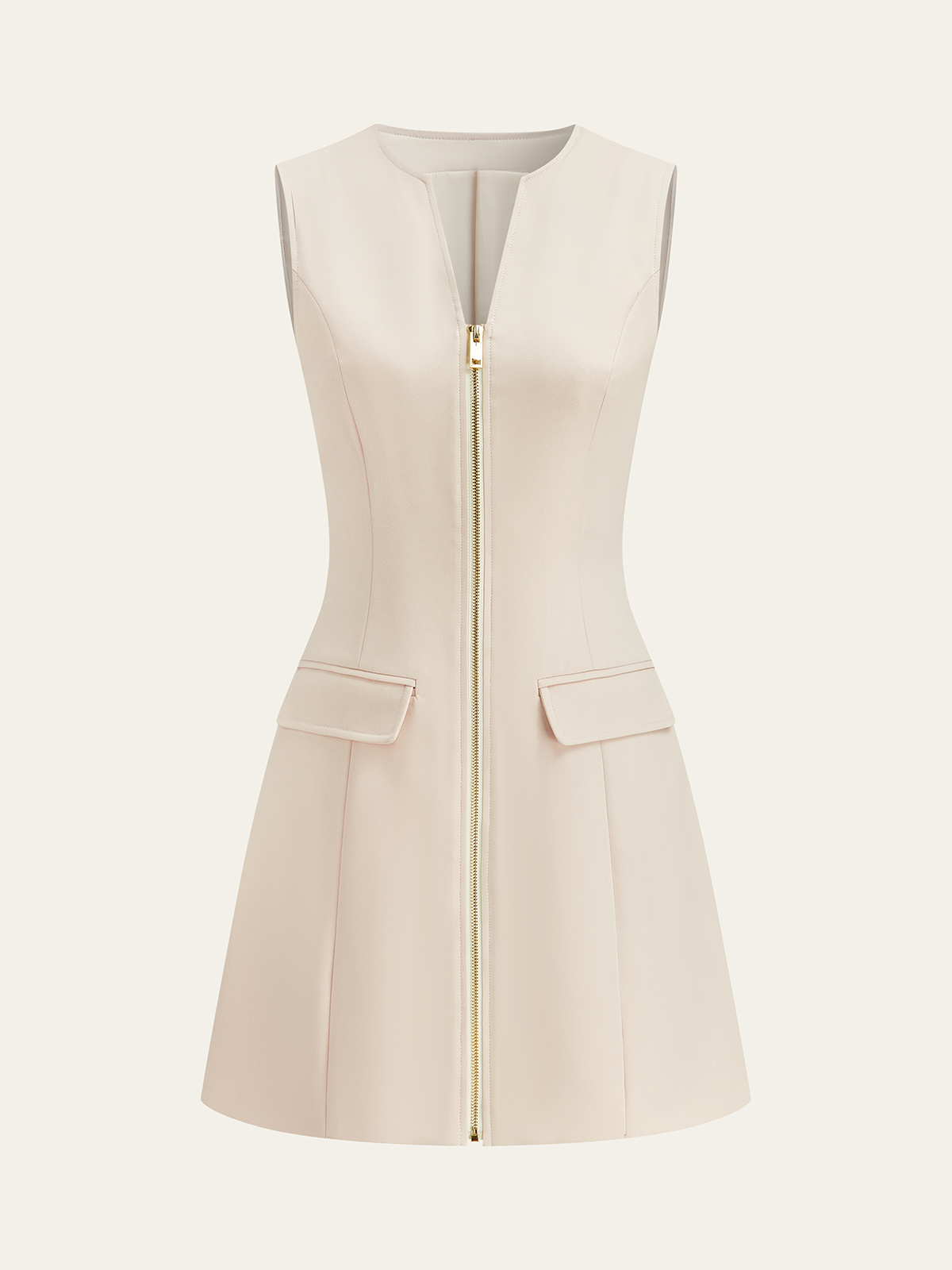 Cepli Fermuarlı Kısa Elbise