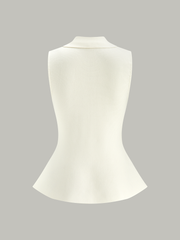 Metal Düğmeli Triko Üst