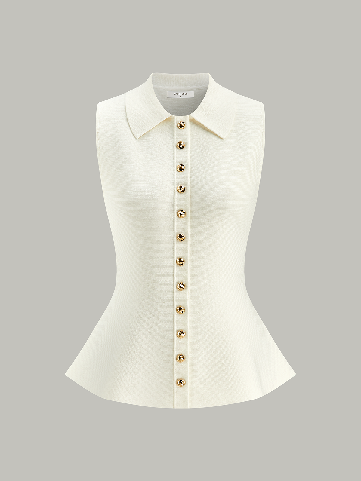 Metal Düğmeli Triko Üst