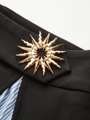 Asimetrik Çizgili Mini Etek