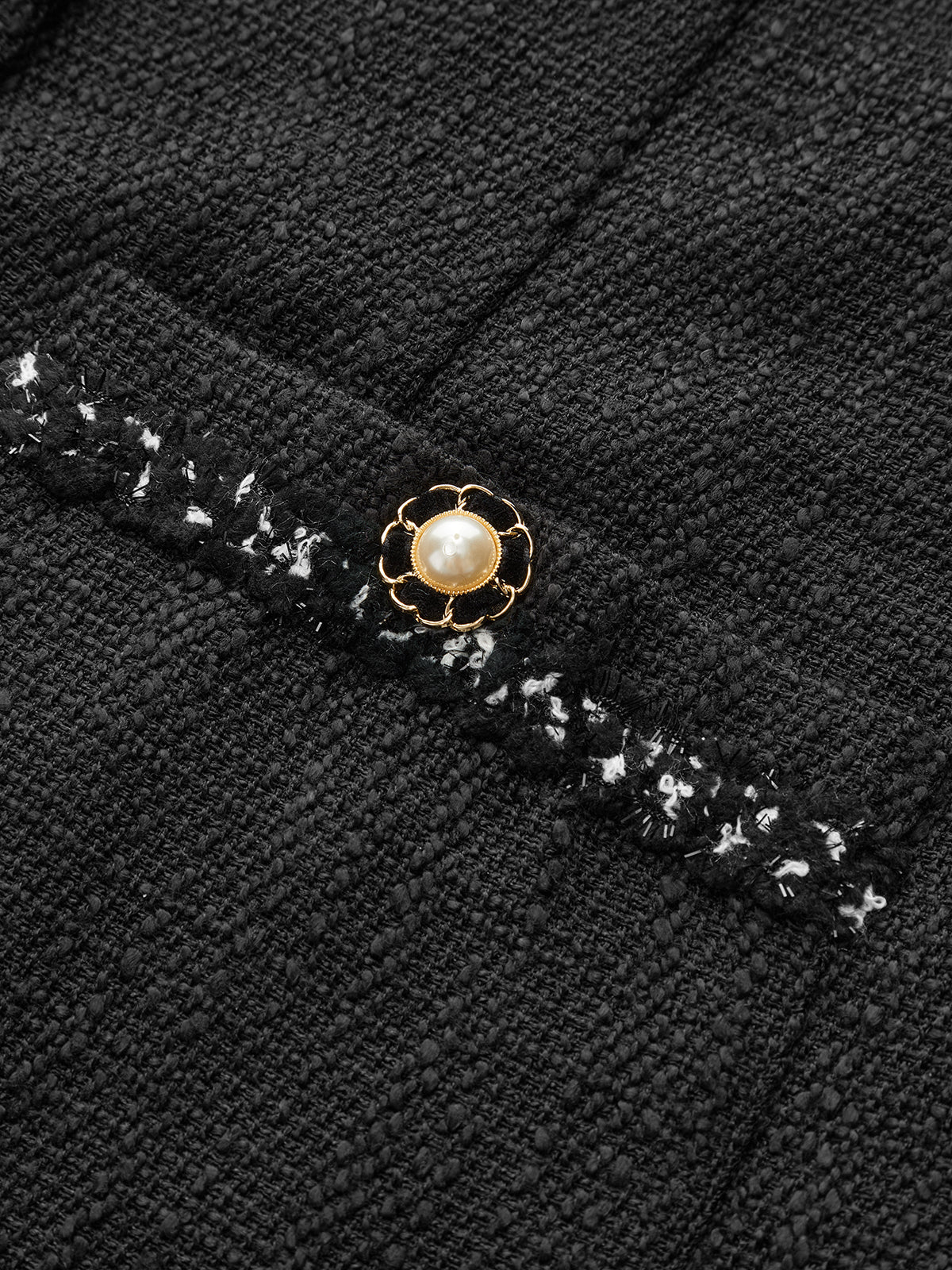 Tweed Kolsuz Düğmeli Mini Elbise