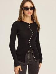 Asimetrik Düğmeli Hırka