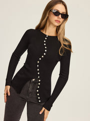 Asimetrik Düğmeli Hırka