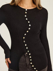 Asimetrik Düğmeli Hırka