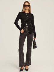 Asimetrik Düğmeli Hırka