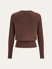 Yuvarlak Yaka Düğmeli Örgü Hırka