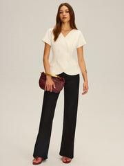 Çift Düğmeli Kısa Kollu Ceket