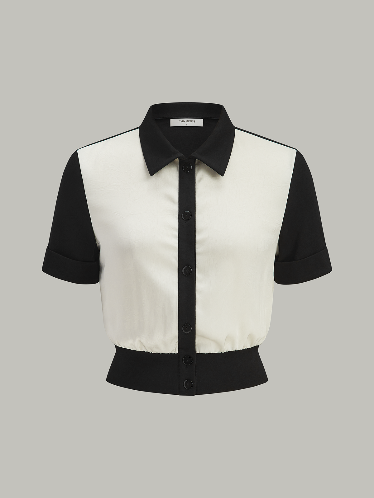 Renkli Ön Düğmeli Kısa Kollu Bluz