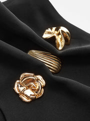 Asimetrik Metal Detaylı Midi Etek