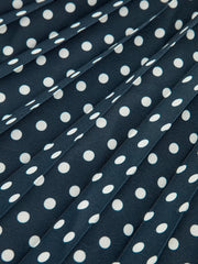 Poşet Desenli Halter Yaka Kemerli Midi Elbise