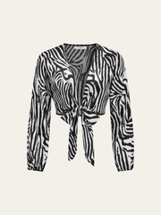 Zebra Desenli Bağcıklı Üst