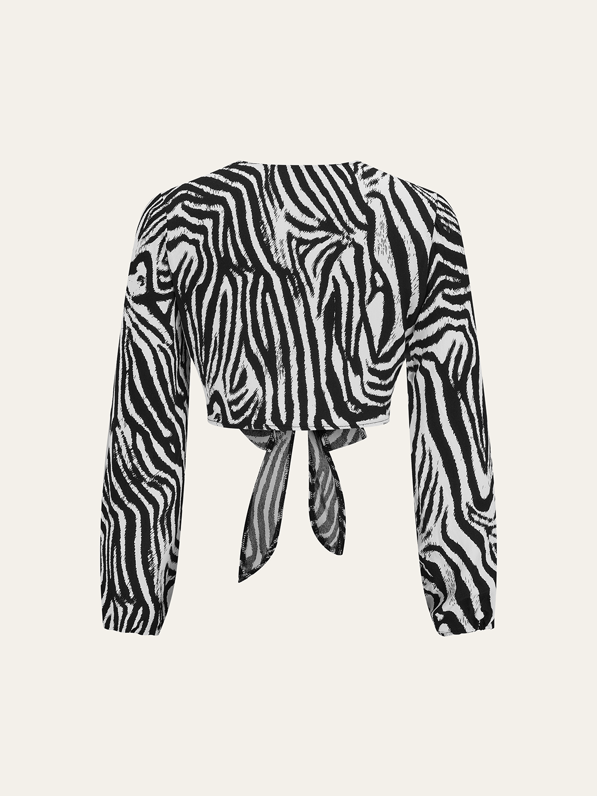Zebra Desenli Bağcıklı Üst