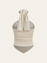 Boncuk Detaylı Askılı Yırtmaçlı Üst