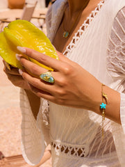 Altın Yıldızlı Deniz Kabuğu Yüzüğü