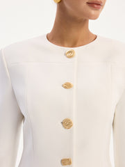 Metalik Düğmeli Uzun Kollu Ceket