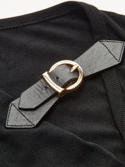 Asimetrik Fırfırlı Kemer Detaylı Üst